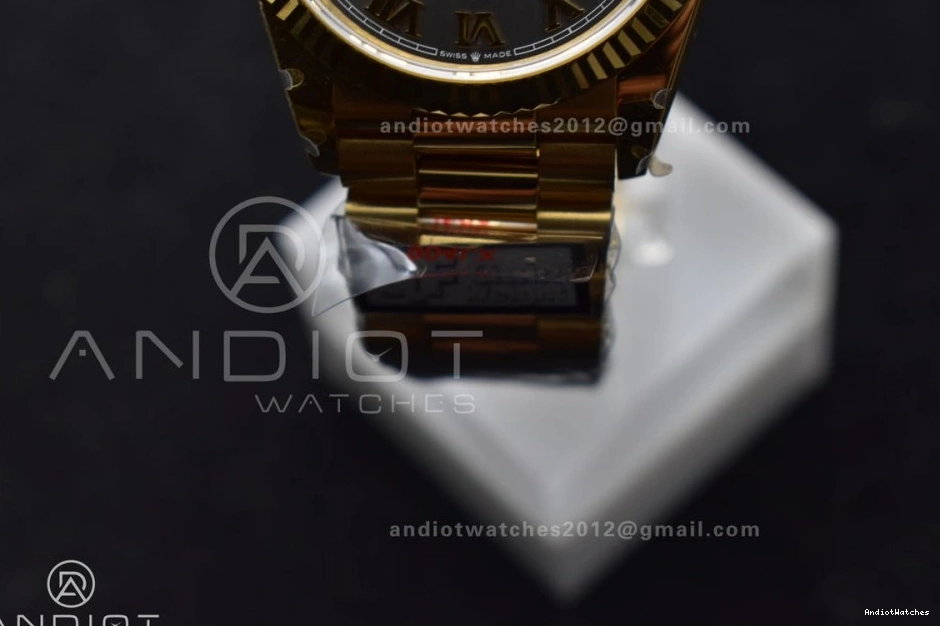 Roman QF on Marker V5 SportInspired DayDate Grey Weight) President vr3255 904L 700 with Steel Bracelet Best 36 Edition (Gain Dial YG 1228